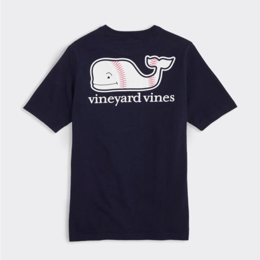 Vineyard Vines Blue Short Sleeve Tee with Signature Whale Logo